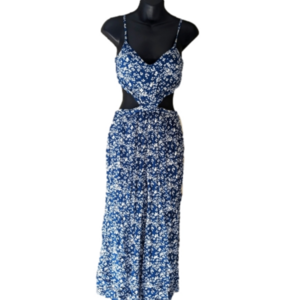 Aerie Women's Lightweight Viscose Blue Floral Romper-Jumpsuit Size S/P